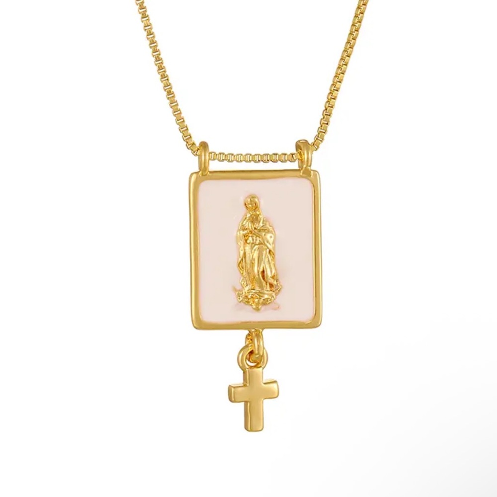 Anthropologie Gold Triple Layer Necklace with Butterfly and Ankh Pendants